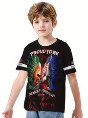 MEXICAN AMERICAN Boy's Casual Tees Short Sleeve Crew Neck T shirt