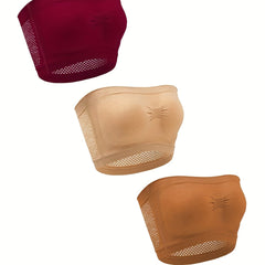Women's Solid Ruched Tube Bra