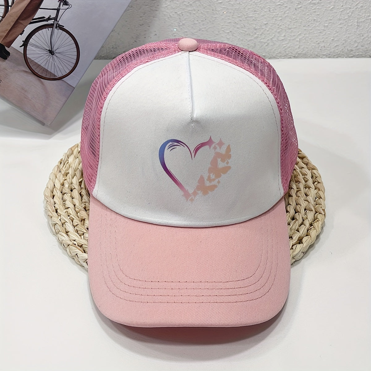 Butterfly Love Trucker Hat Baseball Cap Mesh Sun Hat For Women