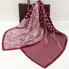 Dotted Paisley Print Bandana Silk Scarf Hair Accessories