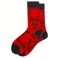 Men's Patterned Crew Socks for Outdoor Wear