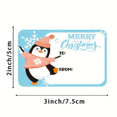 250pcs Christmas Sticker Merry Christmas Labels Roll Self adhesive Sticker Label