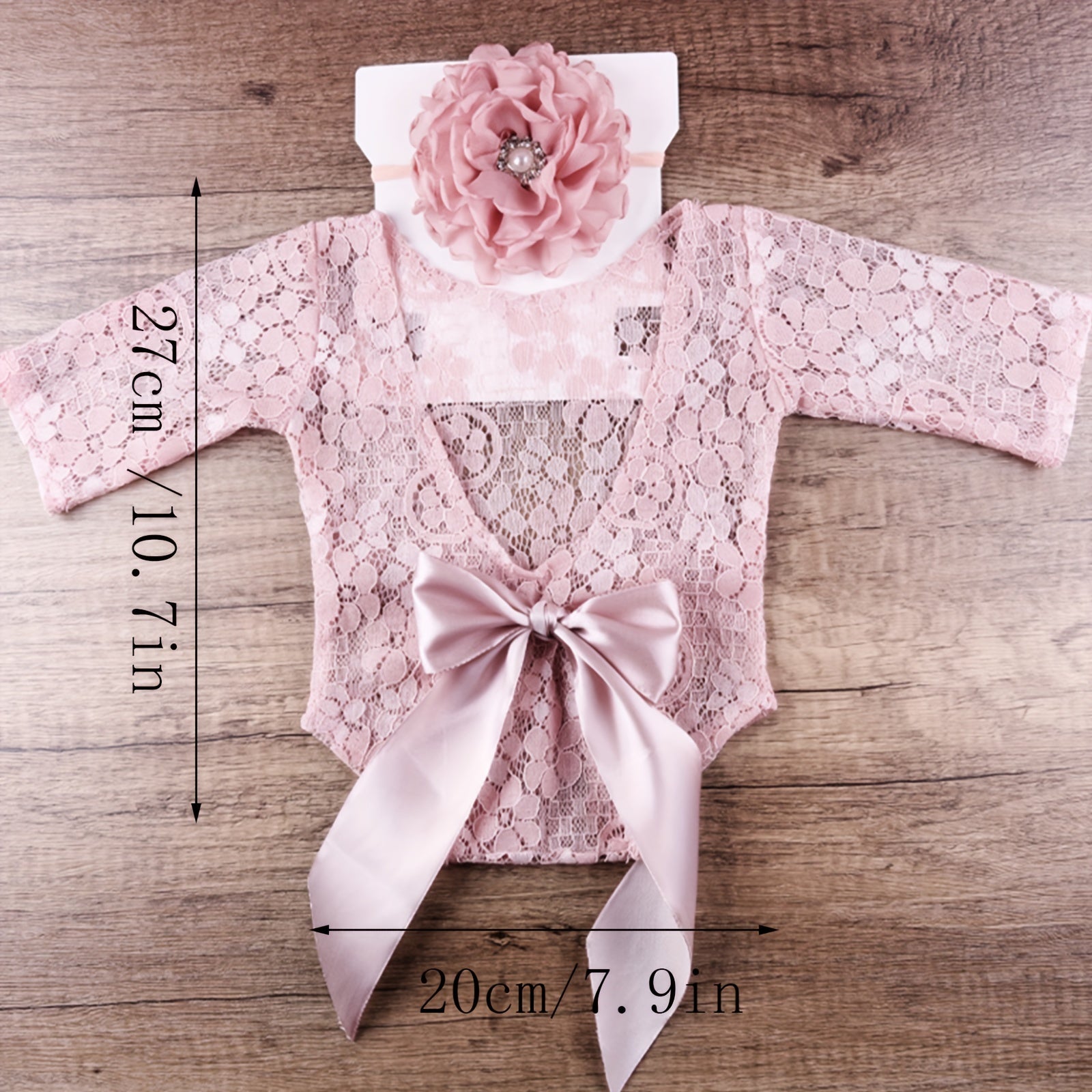 Infant Flower Headband Romper & Triangle Top Set