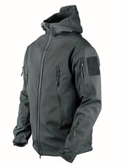 Men's Waterproof Hooded Tactical Jacket Windproof Warm Zip Pocket Jacket
