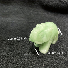 Green Aventurine Jade Stone Crystal Elephant Decoration
