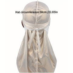 Sparkly Satin Durags Elastic Turban Head Wraps Hip Hop Solid Bandanas
