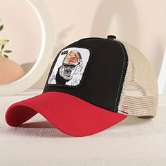 Orangutan Embroidered Baseball Cap Men's Mesh Peaked Cap
