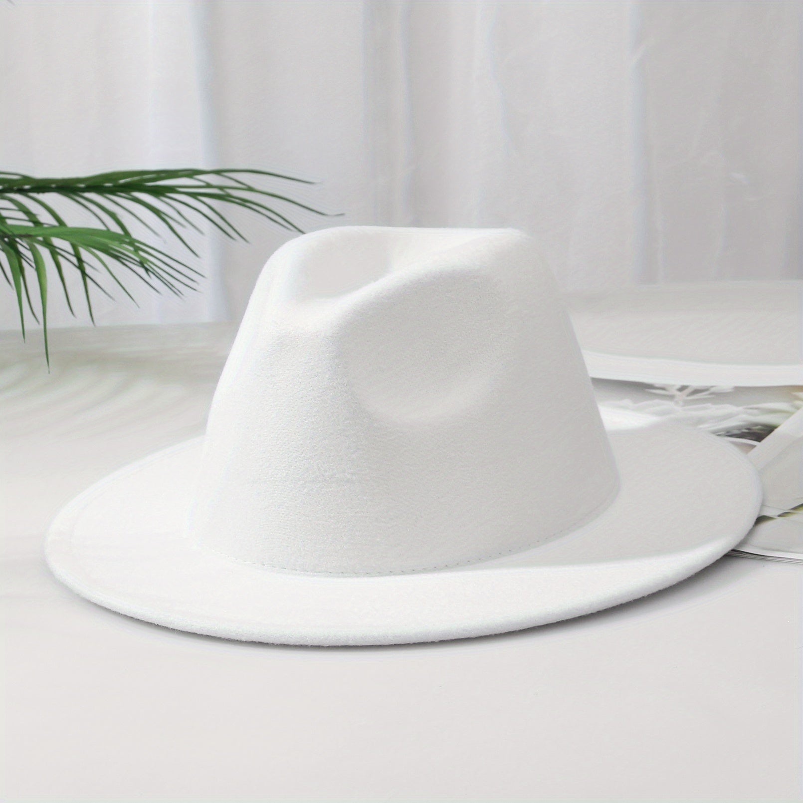 Unisex Wide Brim Woolen Gentleman Top Hat Soft