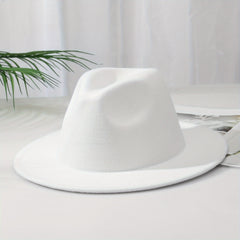 Unisex Wide Brim Woolen Gentleman Top Hat Soft