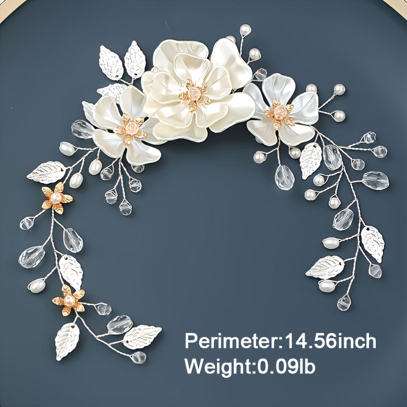 Silver Pearl Flower Bridal Hair Comb Wedding Hair Accessories