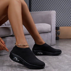 Women's Air Cushion Platform Sneakers Slip-on Walking Shoes