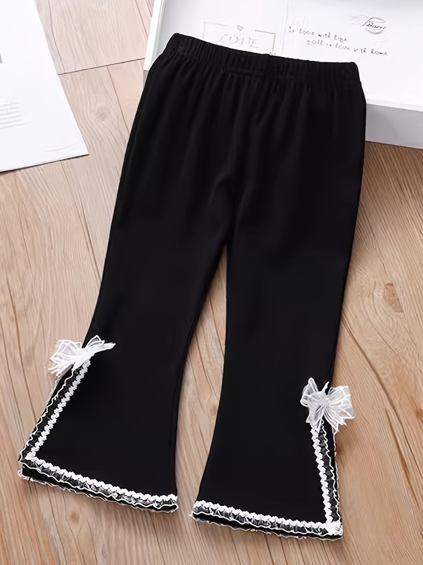 Girls' Split Edge Bell Bottom Pants for Spring and Autumn