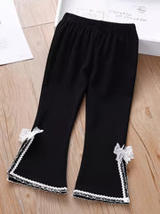 Girls' Split Edge Bell Bottom Pants for Spring and Autumn