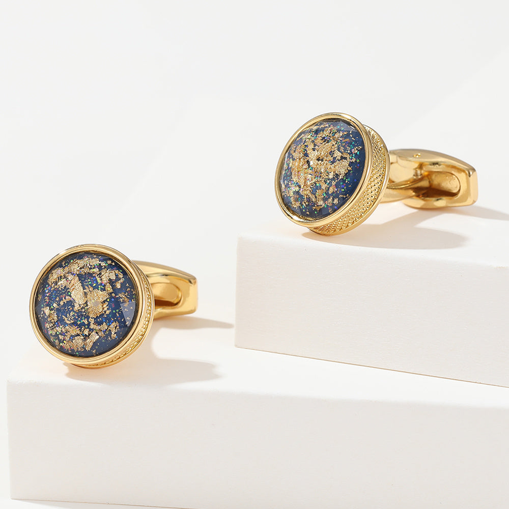 Round Golden Men's Cufflinks