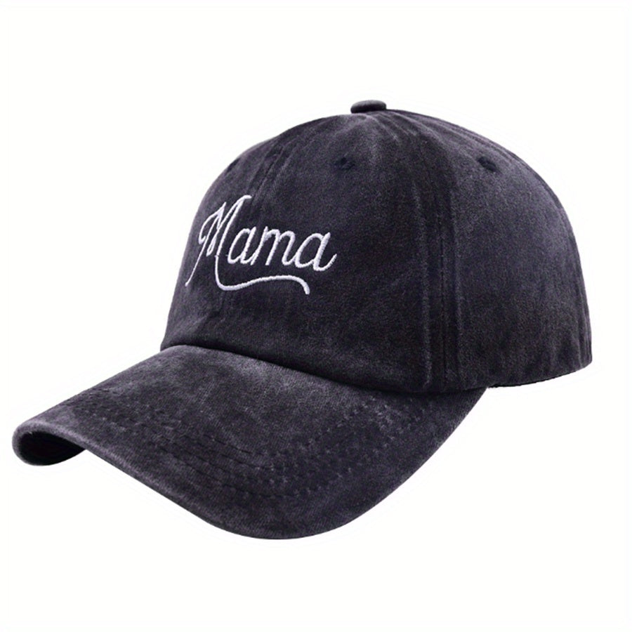 Mama Embroidery Baseball Cap Distressed Sports Hat For Women
