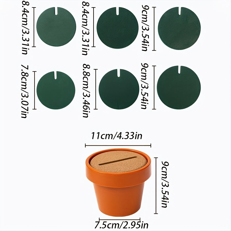Cactus Coasters Set with Flowerpot Holder