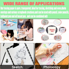 100 Sheets Transparent Liner Notes 7.62x12.7 Waterproof Adhesive Pad