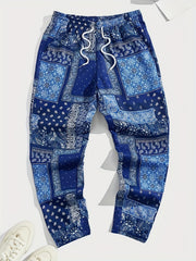 Paisley Bandana Pattern Drawstring Sweatpants Loose Fit Pants