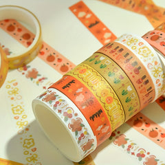 5 Rolls Washi Tape Set Decorative Scrapbook Tape 10mm Wide Colorful Style