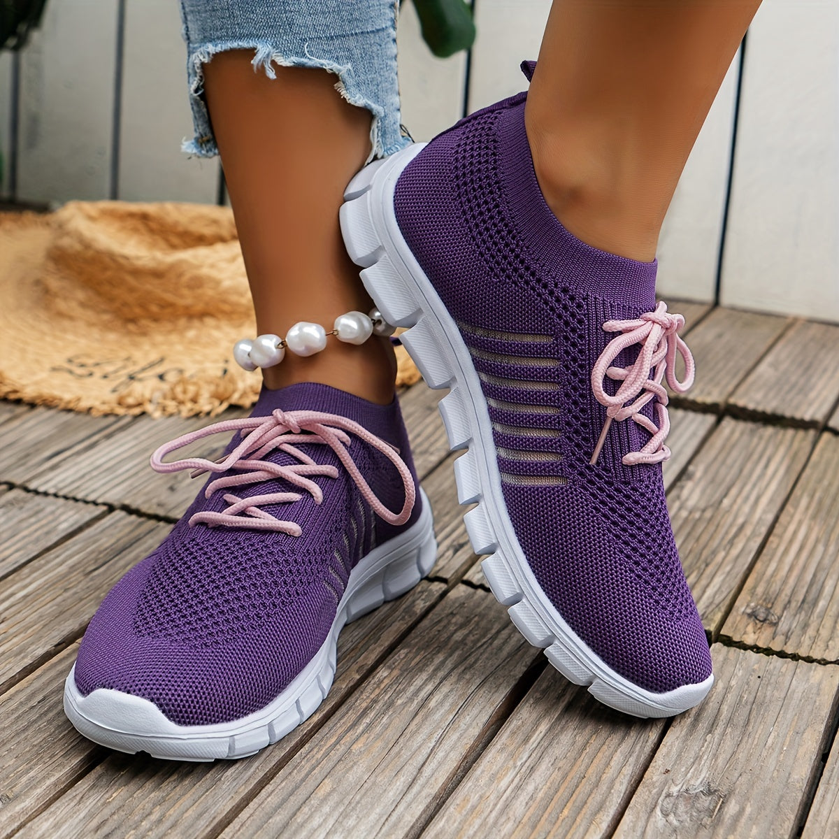 Mesh Breathable Running Sports Shoes Lightweight Non slip Travel Shoes