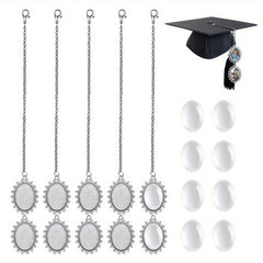 5pcs Photo Frame Tassels Graduation Cap & Tassel Charm for DIY Wedding Bouquets