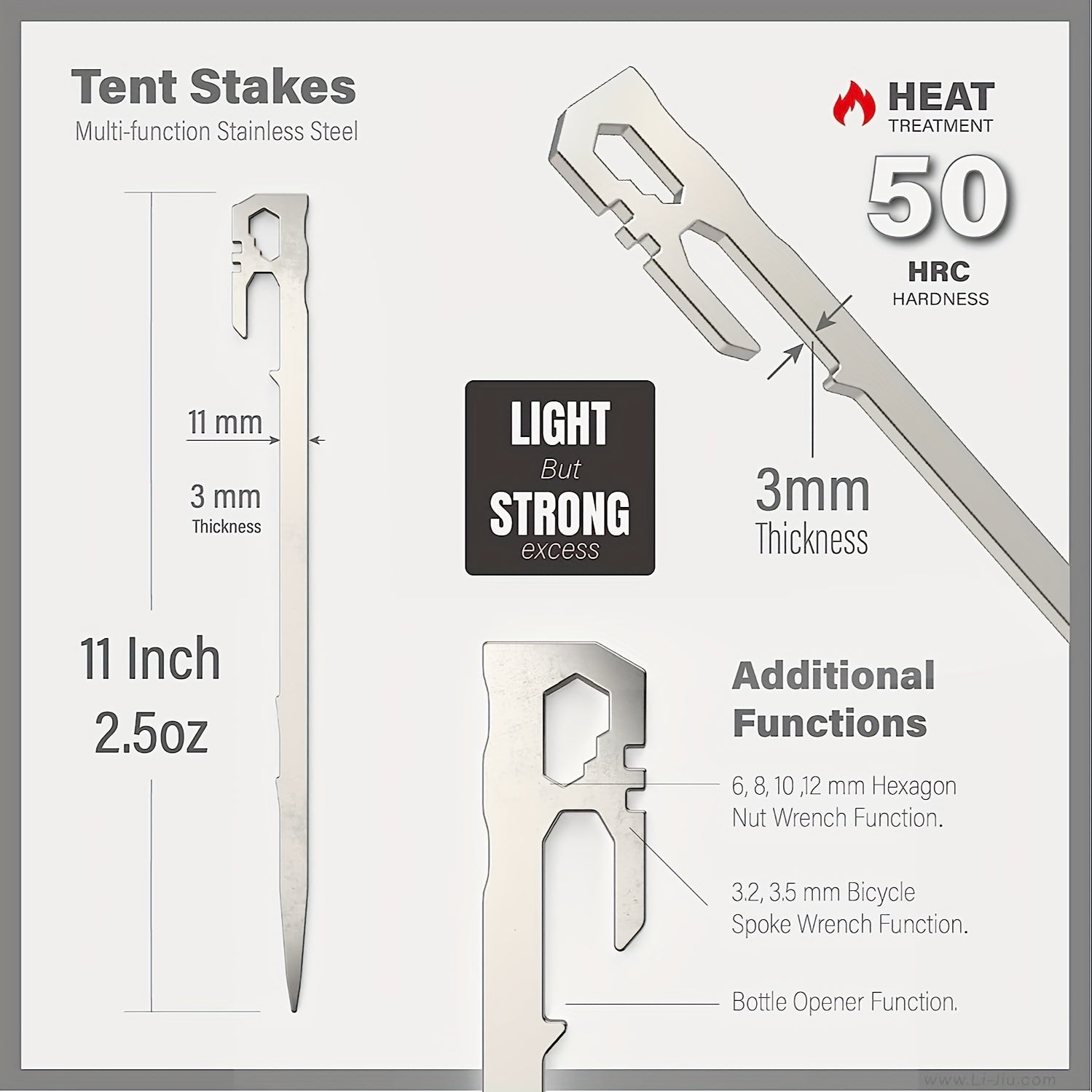 6pcs 27 94 Cm Heavy Duty Steel Tent Stakes 2 47 Oz Lightweight Wind Resistant