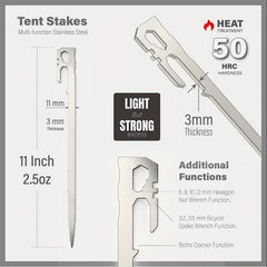 6pcs 27 94 Cm Heavy Duty Steel Tent Stakes 2 47 Oz Lightweight Wind Resistant