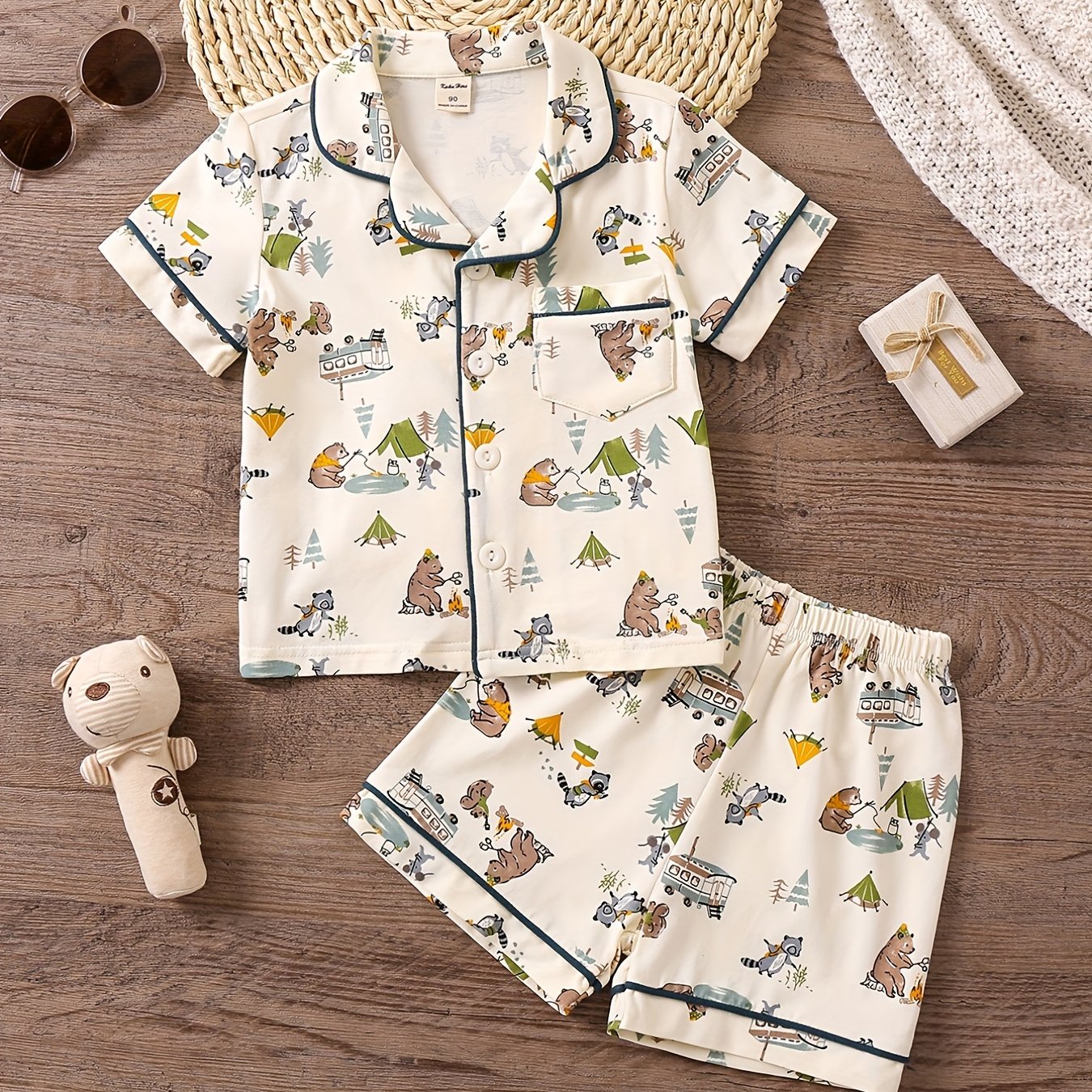 Boys Button Down Tops & Shorts Set