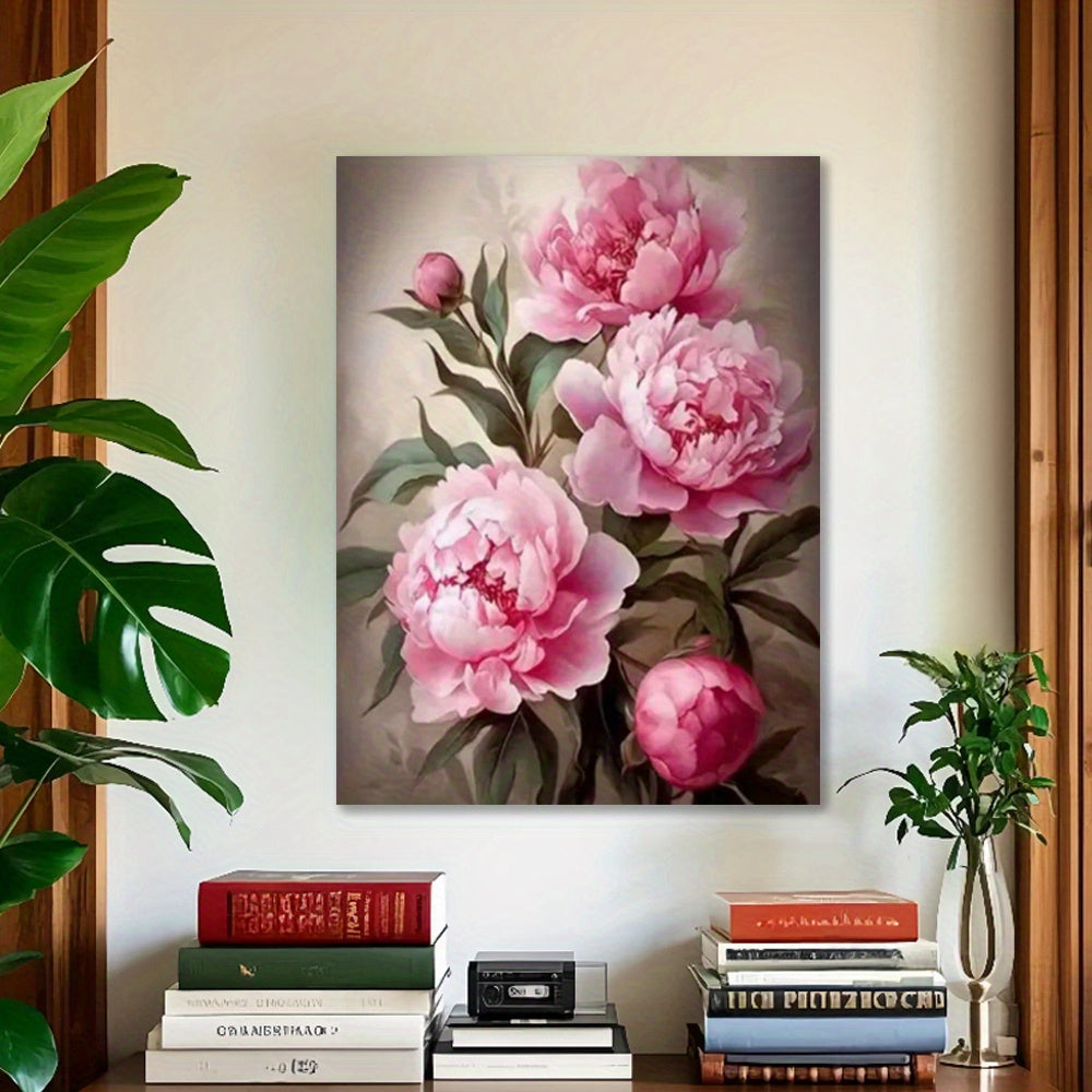 Gorgeous Blooming Peonies 40 64x50 Unframed DIY Digital Painting Kit by Number