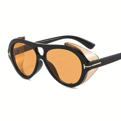 Steampunk Tinted Lens Top Bar Sunglasses UV400