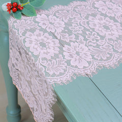 Lace Table Runner Polyester Flower Scalloped Edge Home Holiday Decoration