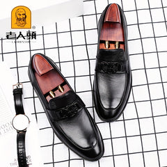 Men's Leather Horsebit Loafer Shoes Non Slip Casual Wear Resistant