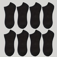 8 Pairs Solid Ankle Socks Comfortable & Breathable Women's Stockings