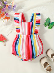Toddler Baby Girl Butterfly Print Ruffle Onesies Romper