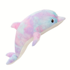 68in Colorful Dolphin Plush Toy Throw Pillow for Holiday Birthday Party