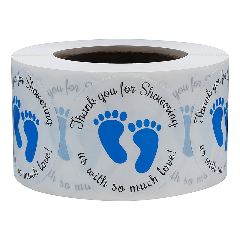 500pcs 38mm Round Foot Thank You Self Adhesive Label Roll