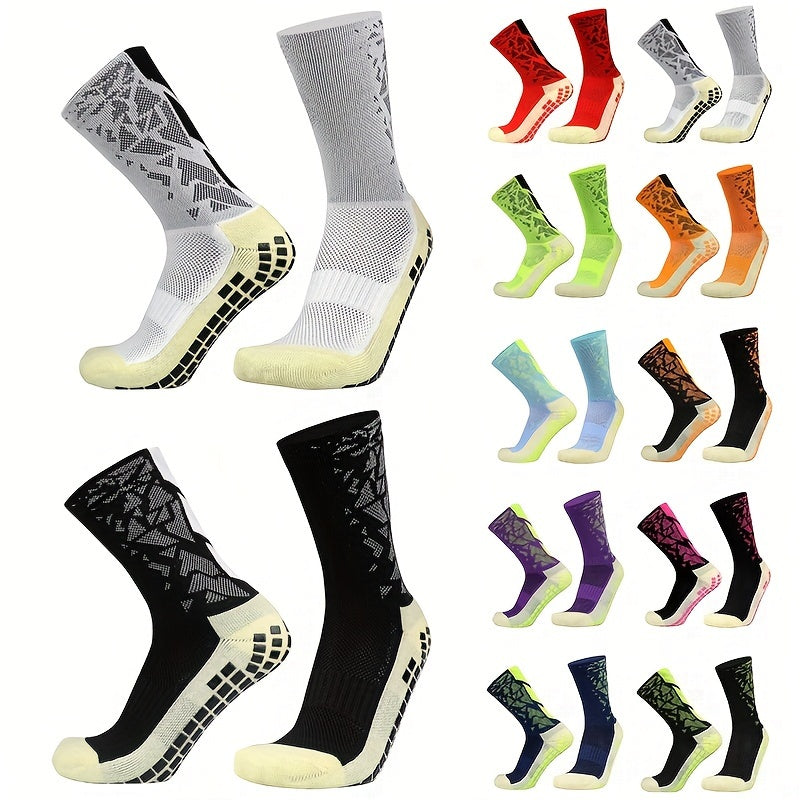 Men's Soccer Socks Non slip Thickened Football Socks Grip Crew Socks