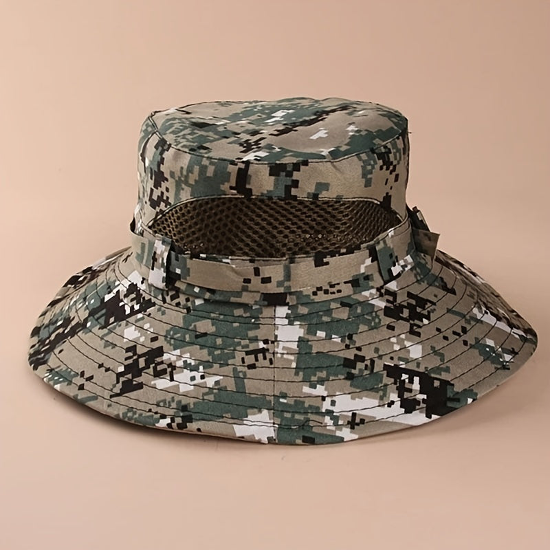 Kids Camouflage Bucket Hat Mesh Sun Hat
