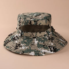 Kids Camouflage Bucket Hat Mesh Sun Hat