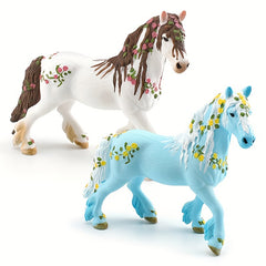 Simulated Mythical Animal Flower Elf Horse Desktop Ornament Toy