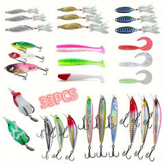 33pcs Fishing Bait Set for Versatile Water Areas