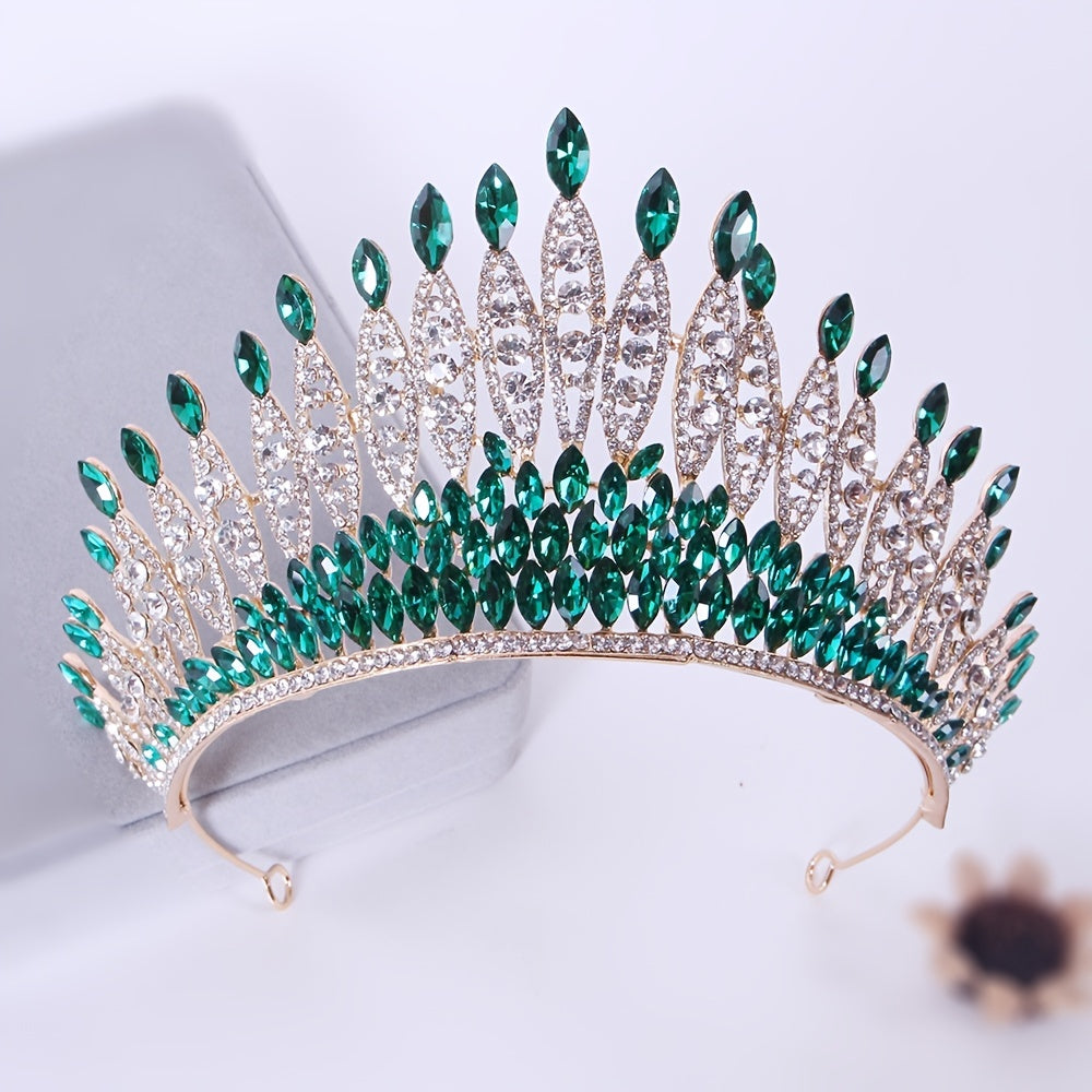 Red Crystal Crowns Rhinestone Tiara Headpiece Girls Bridal Wedding