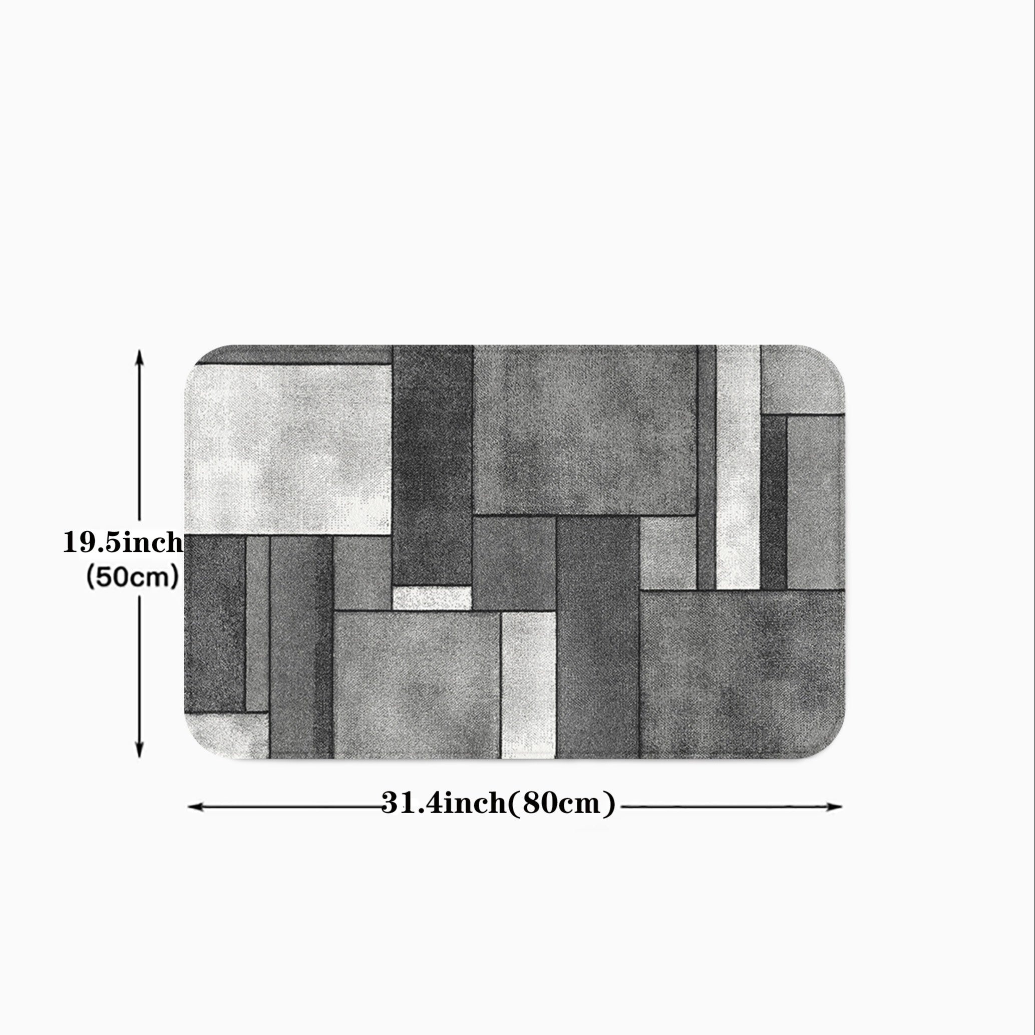 Geometric Print Kitchen Mat Non Slip Waterproof Machine Washable