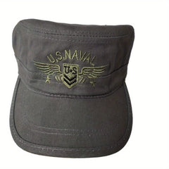 Men's Camo Flat Top Cotton Hat Embroidered Caps