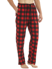 Men's Casual Warm Fleece Plaid Pajama Pants