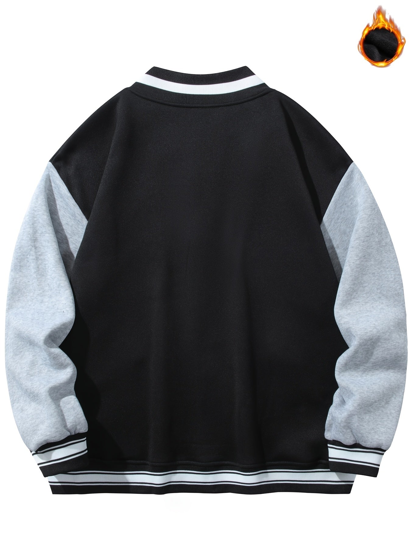 Men's Fleece Varsity Jacket Baseball Winter Outerwear