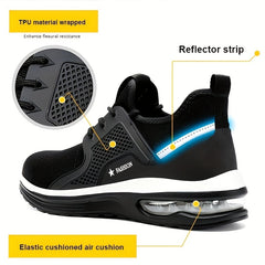 Men's Breathable Mesh Work Sneakers Anti Slip Knit Sneakers