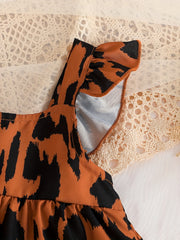 Baby Girls Casual Leopard Print Sleeveless Dress