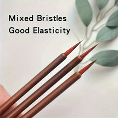 3pcs Detail Paint Brush Fine Pointed Tip Brushes For Acrylic Watercolor