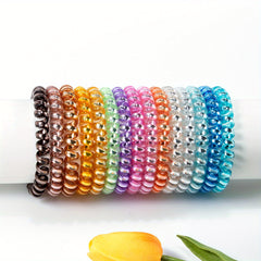 15pcs Spiral Hair Ties No Crease Hair Ties Phone Cord Hair Ties Candy Colors
